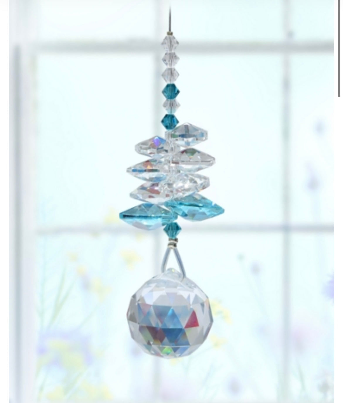 Blue zircon birthstone cascade sun catcher (December) by Wildthings