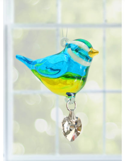 Blue tit glass sun catcher crystal by Wildthings