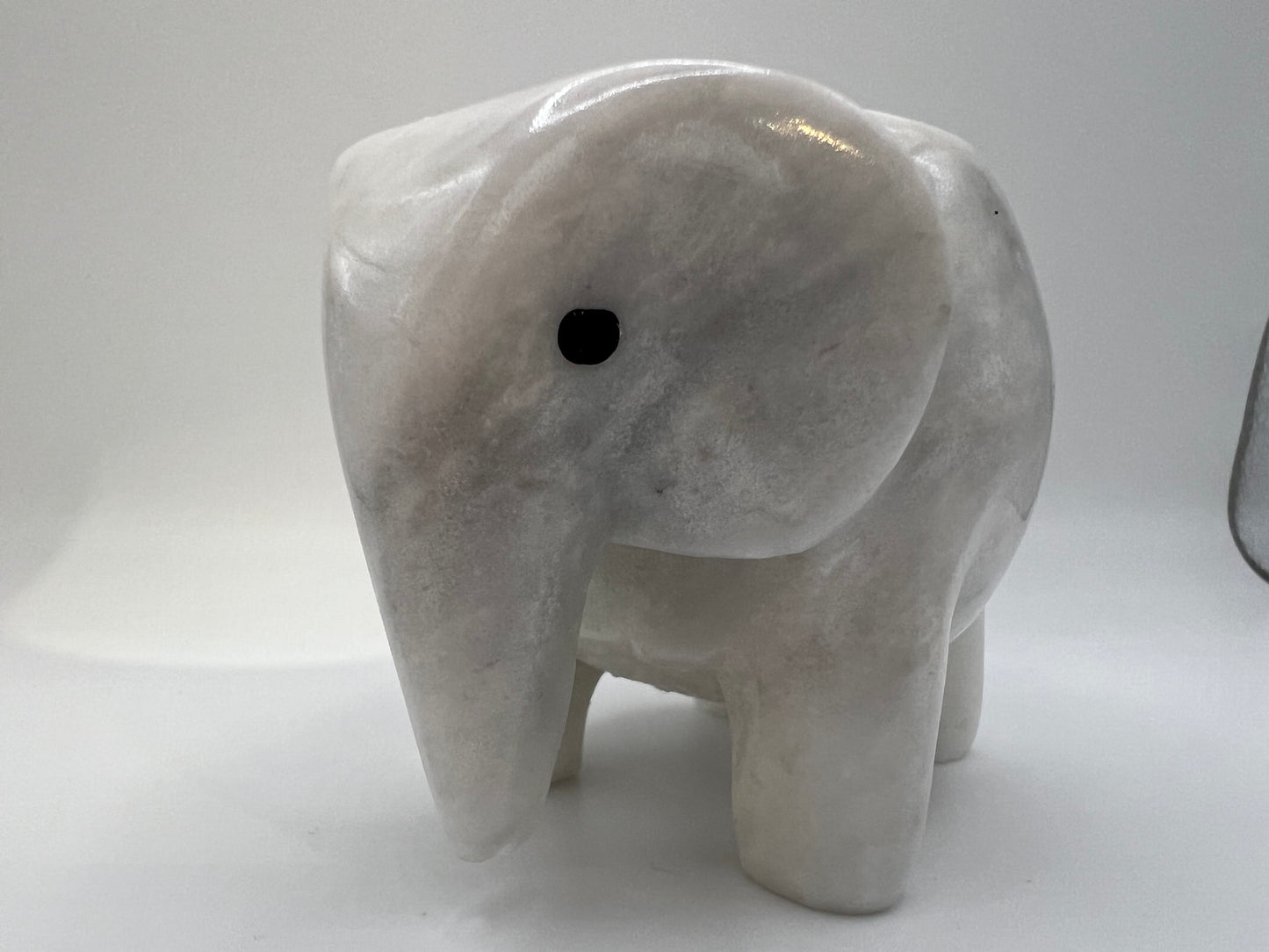 White marble elephant tea light holder