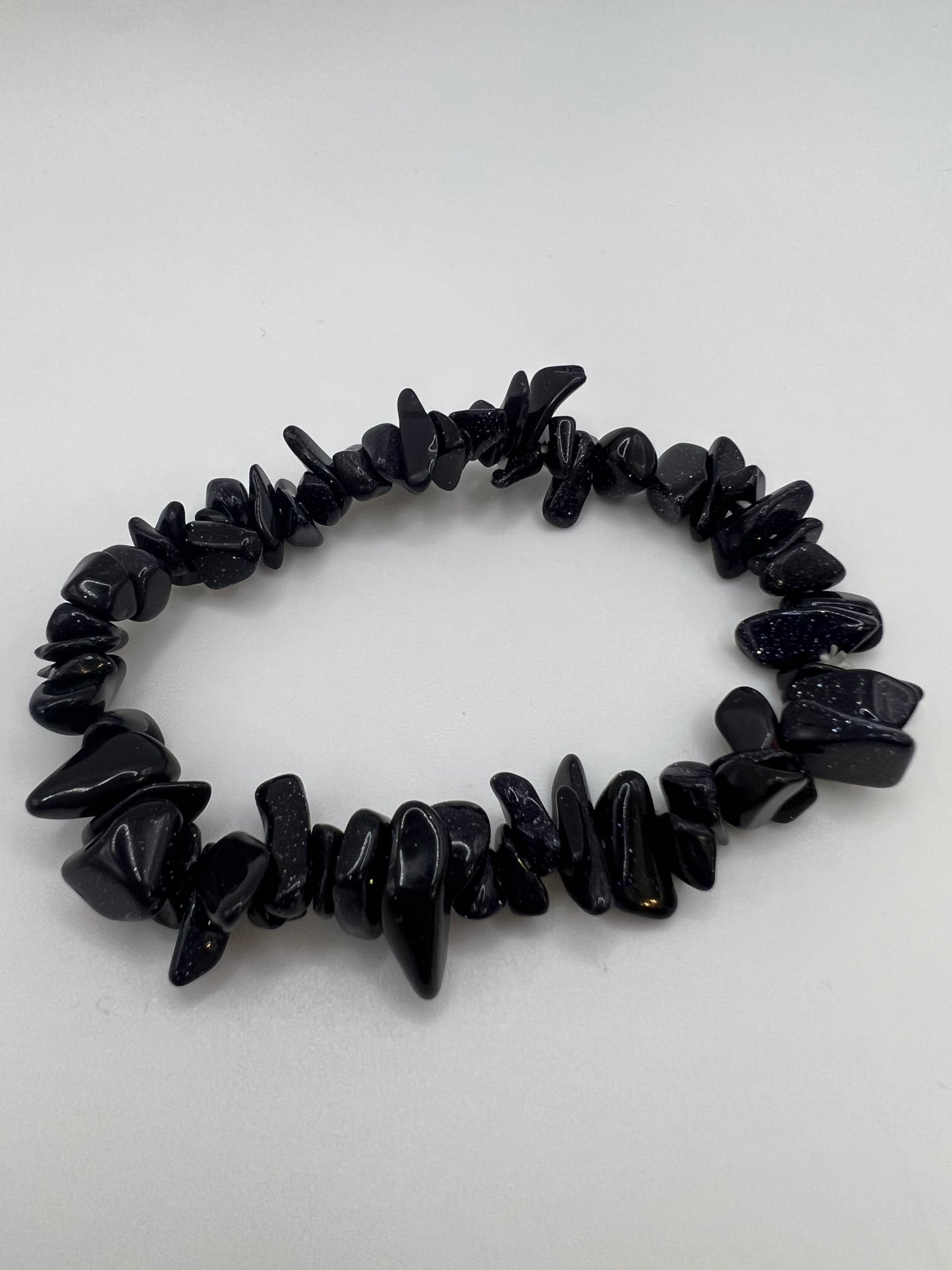 Blue goldstone chip bracelet