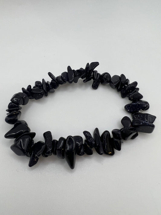 Blue goldstone chip bracelet