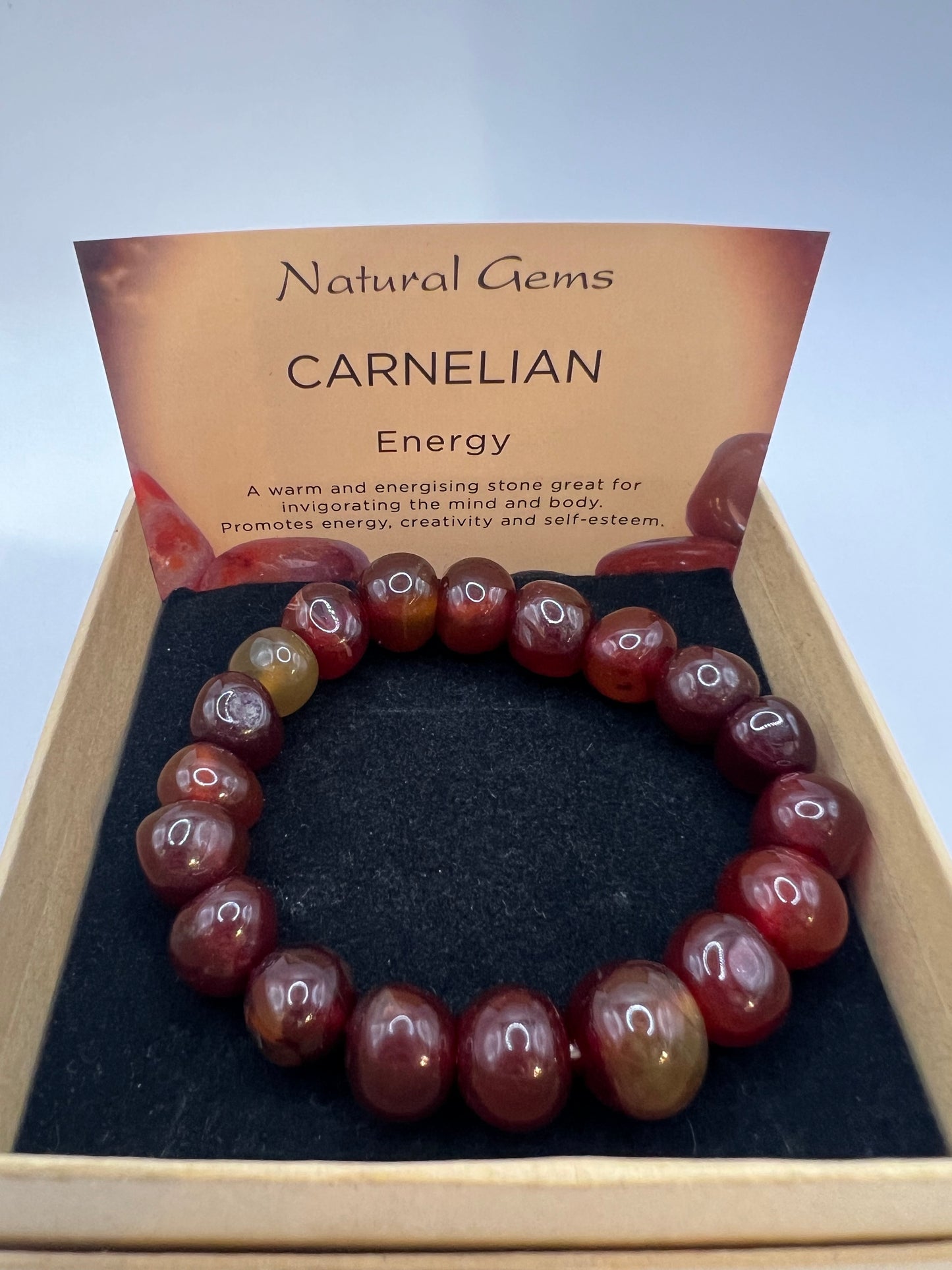 Carnelian chunky bead bracelet