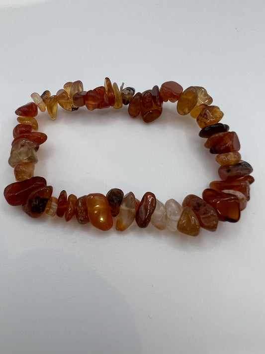 Carnelian chip bracelet