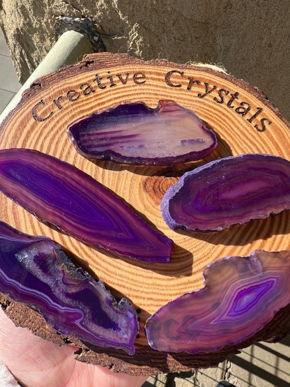 Purple agate slice