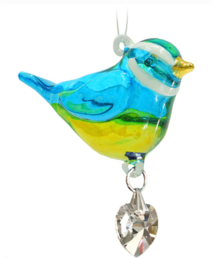 Blue tit glass sun catcher crystal by Wildthings