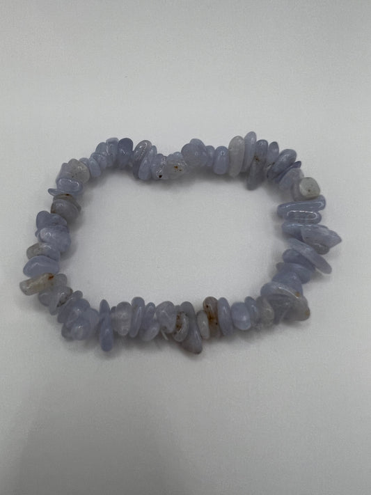 Blue lace agate chip bracelet