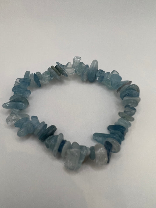 Aquamarine chip bracelet