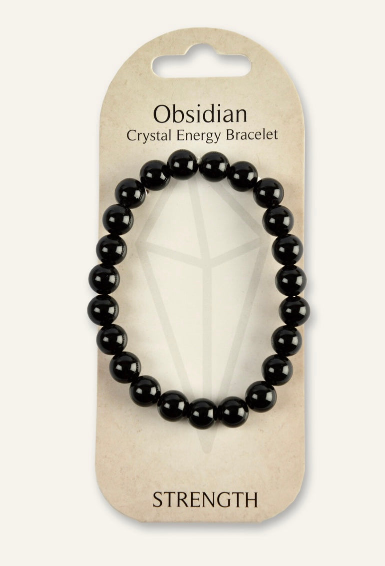 Black obsidian bead bracelet