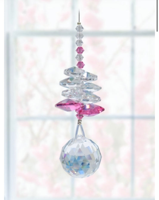 Rose birthstone cascade sun catcher (October) by Wildthings