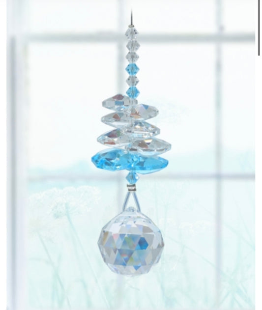 Aquamarine birthstone cascade sun catcher (March) by Wildthings