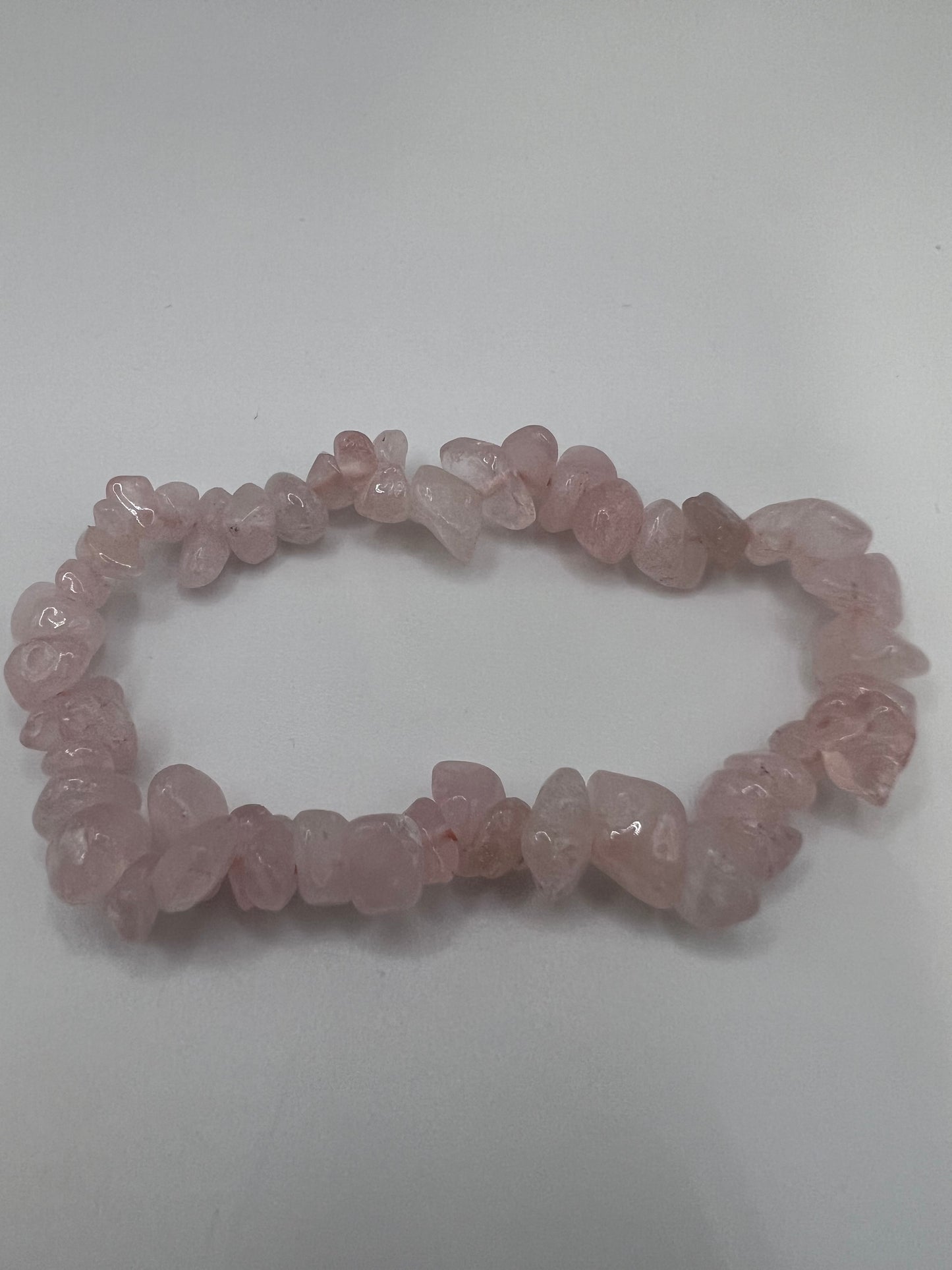 Rose quartz chip bracelet