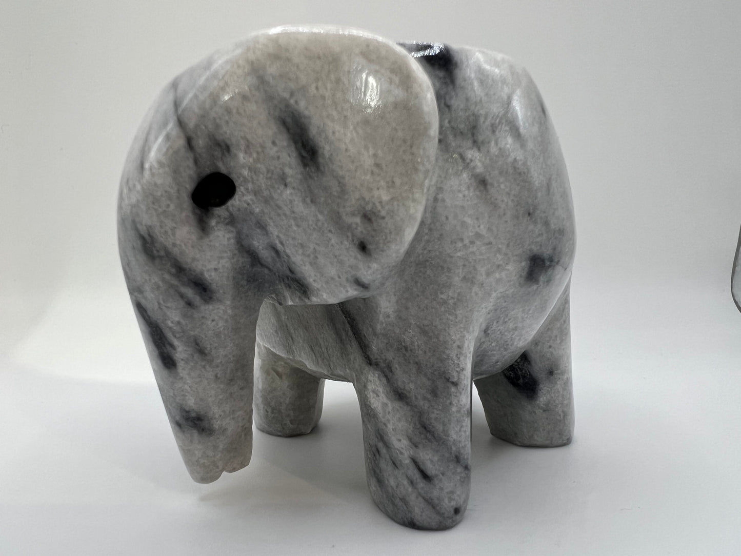 Grey marble elephant tea light holder