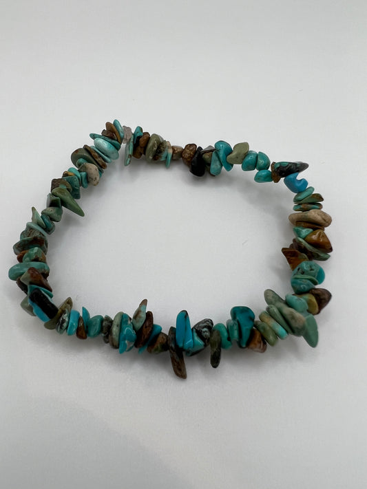 Natural turquoise chip bracelet