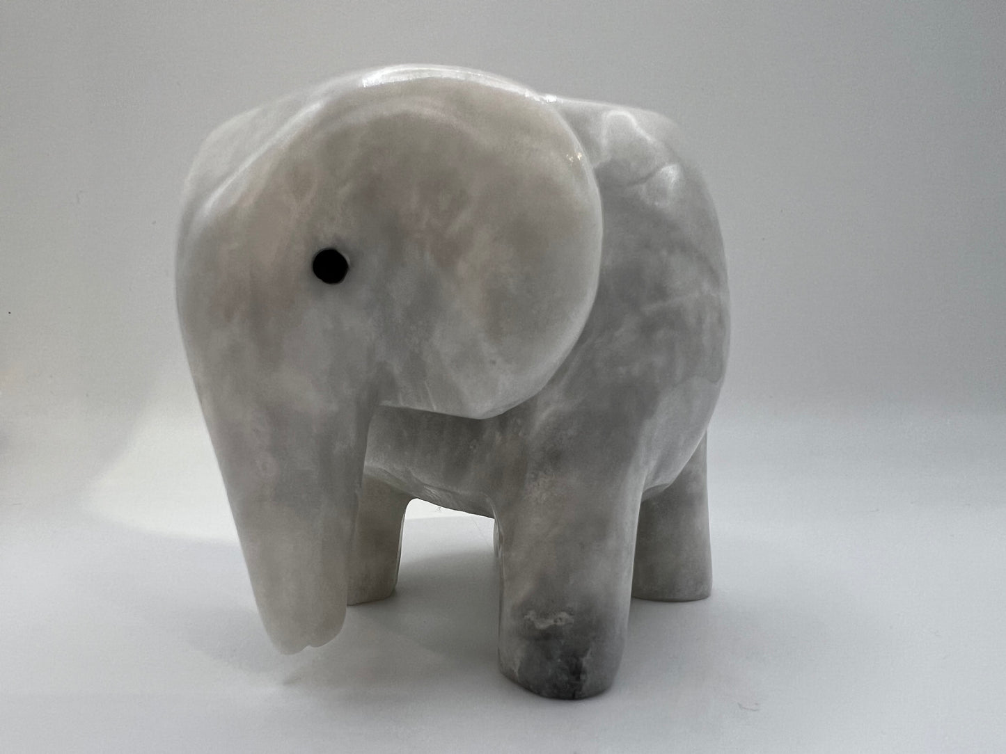 White marble elephant tea light holder