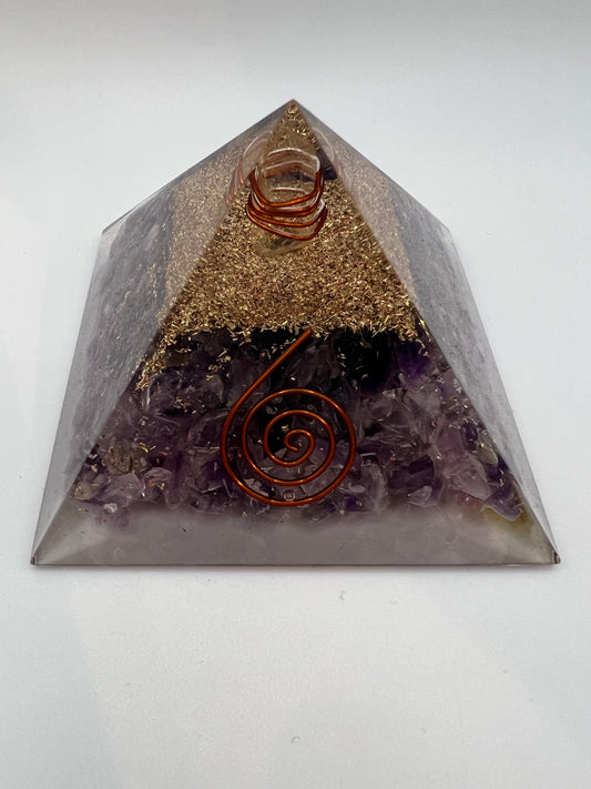 Amethyst orgonite pyramid