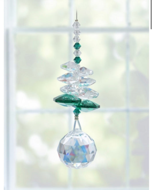 Emerald birthstone cascade sun catcher (May) by Wildthings