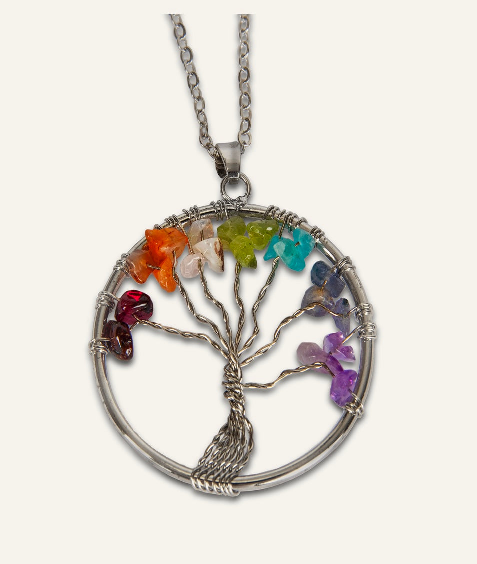 Chakra tree of life necklace