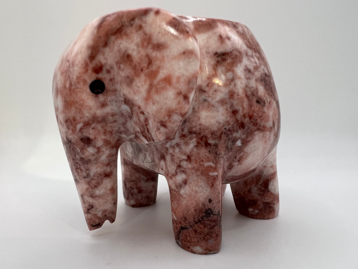 Pink marble elephant tea light holder