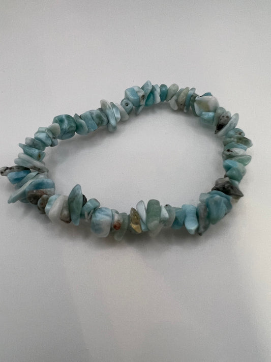 Larimar chip bracelet