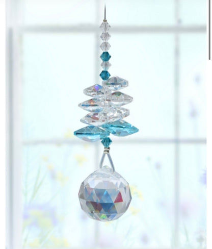 Blue zircon birthstone cascade sun catcher (December) by Wildthings