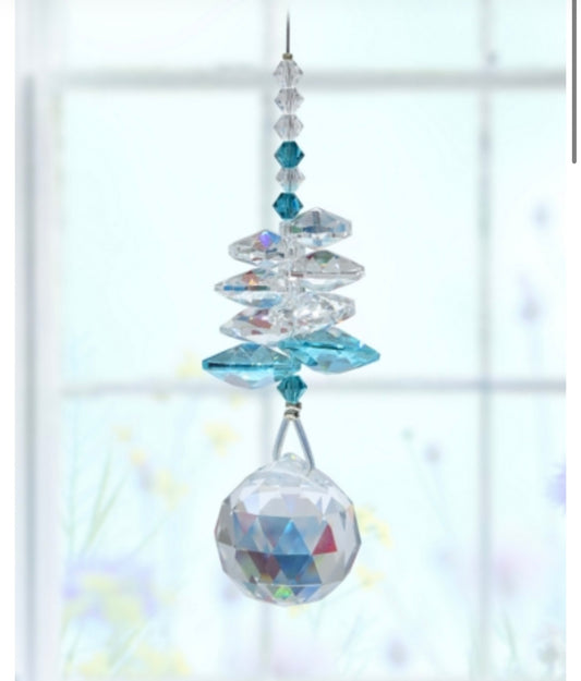 Blue zircon birthstone cascade sun catcher (December) by Wildthings