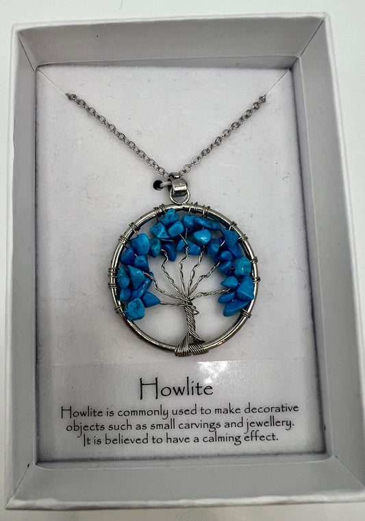 Howlite tree of life necklace