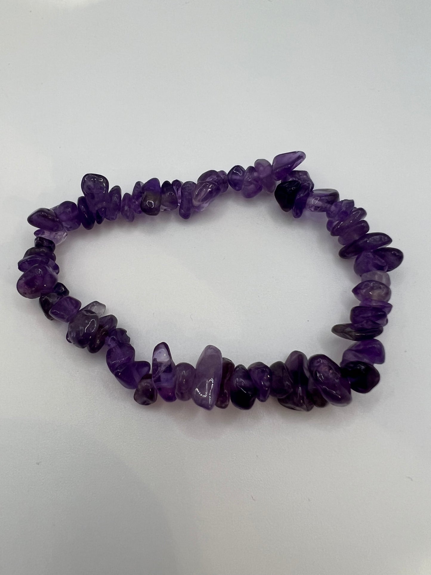 Amethyst chip bracelet