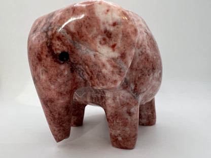 Pink marble elephant tea light holder