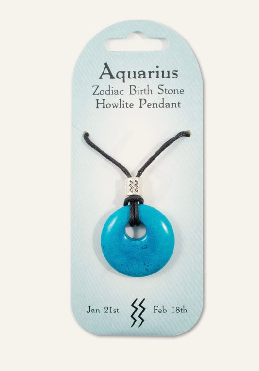 Aquarius birth stone pendant