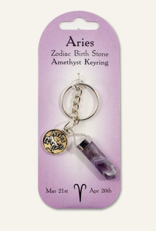 Aries birth stone keyring